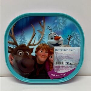Disney Blue Reversible Plate with Frozen Characters